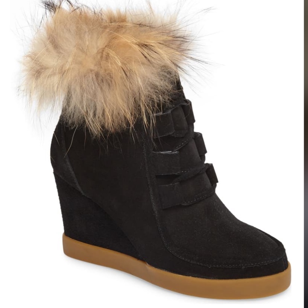 CECELIA*Holly Booties Genuine FOX FUR*US 6.5 $245